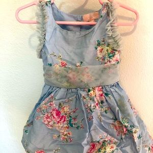 Mila and Emma blue floral 18 m. old toddler dress